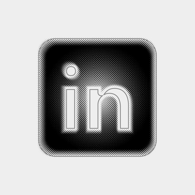 Przystosowywana wektorowa ikona LinkedIn z czarną linią