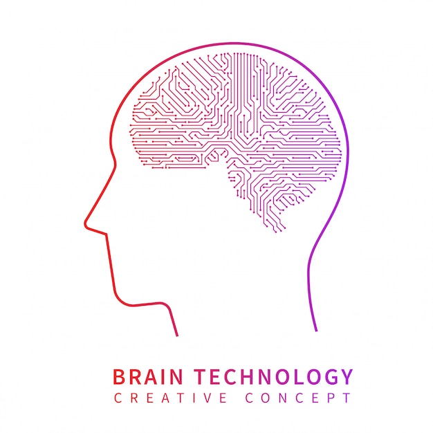 Przyszła Technologia Sztucznej Inteligencji. Koncepcja Wektor Kreatywny Pomysł Mechaniczny Mózg