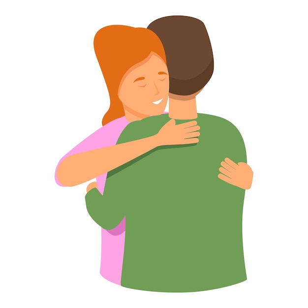 Plik wektorowy przytulić parę emocji ikona wektor kreskówki opieka wsparcia