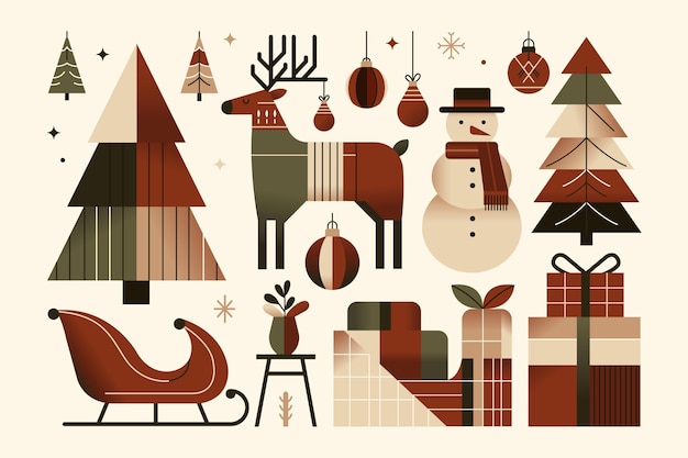 Plik wektorowy przytulne świąteczne ilustracje wektorowe xmas świąteczne wydarzenie w wektorowym eps