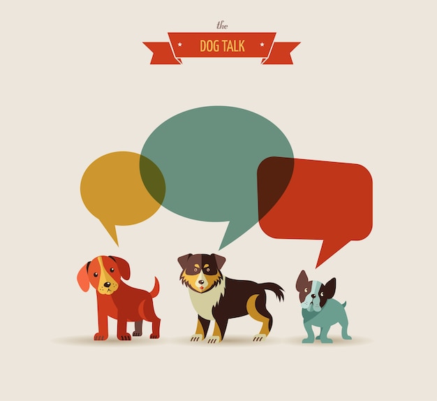 Plik wektorowy psy z ilustracji pęcherzyki mowy