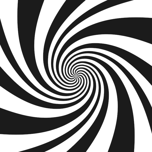 Psychodeliczna spirala z promienistymi szarymi promieniami. Wirowa skręcone tło retro. Ilustracja wektorowa komiks efekt.