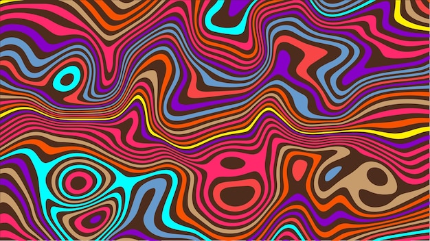 Psychodeliczne groovy tło Płynne linie tła
