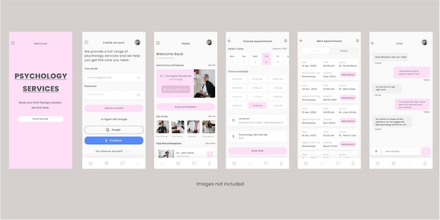 Psycholog I Usługi Psychologiczne App Ui Kit