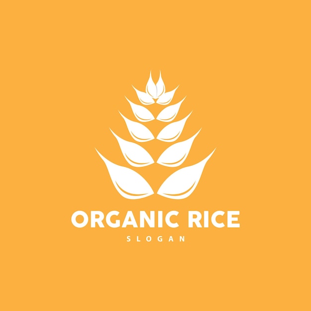 Pszenica Ryż Logo Rolniczych Roślin Organicznych Wektor Złoty Chleb Materiał Luksusowy Projekt Retro Vintage Motywu
