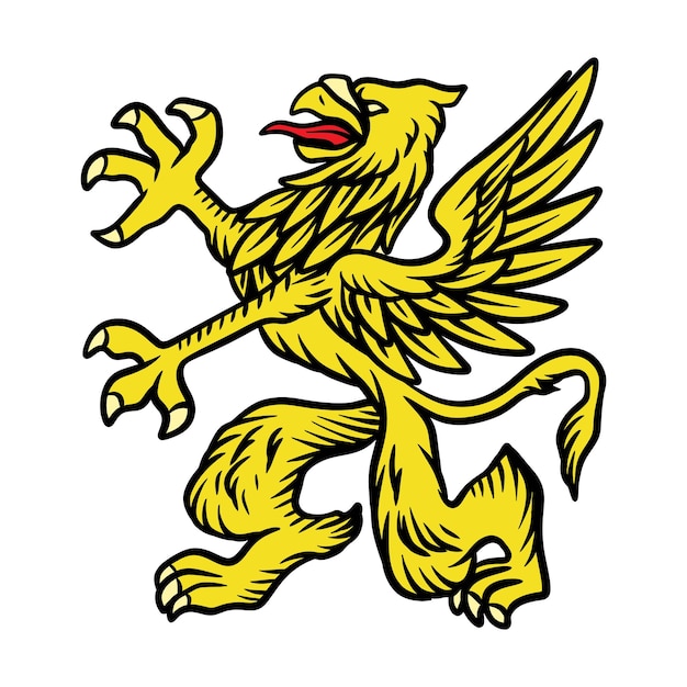 Plik wektorowy ptak griffin vintage heraldyczny wektor mitologiczny ilustracja zwierzęca