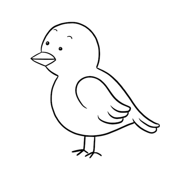 ptak kreskówka zwierzę ładny kawaii doodle kolorowanki rysunek strony
