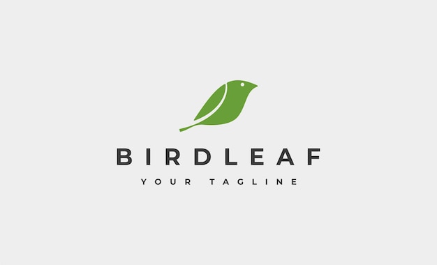 Ptak Liść Logo Design Ilustracji Wektorowych