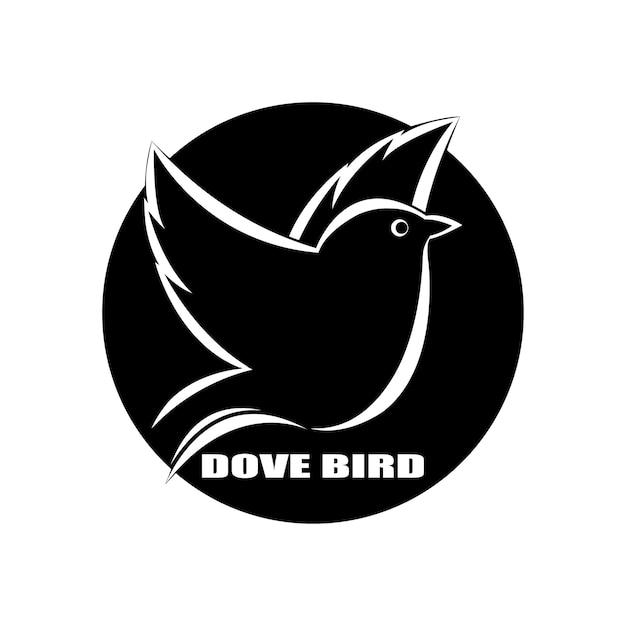 Ptak Skrzydło Dove Ikona Szablon Ilustracji Wektorowych