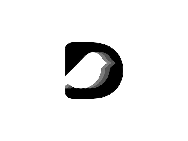 Ptak Z Literą D Wektor Logo Ikona Ilustracja