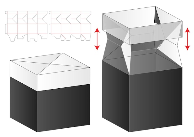 Pudełko Do Pakowania Wycinane Szablon Projektu. 3d Makiety