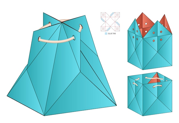 Pudełko Do Pakowania Wycinane Szablon Projektu 3d