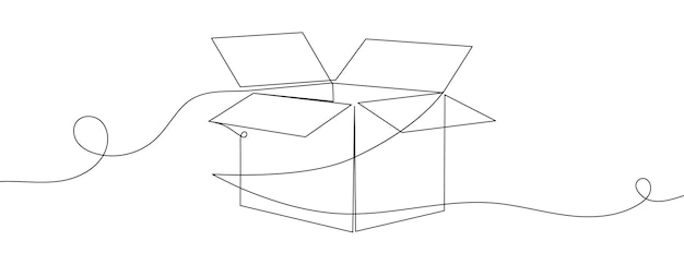 Pudełko Kartonowe W Jednym Wierszu Ciągły Rysunek Pudełko Kartonowe W Ciągłym Jednym Wierszu Ilustracja
