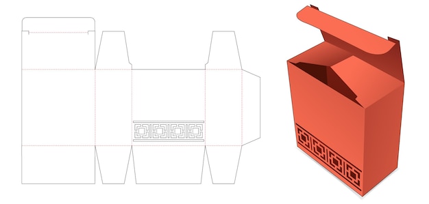 Pudełko Z Szablonem Wycinanym Z Wzorem Chińskim