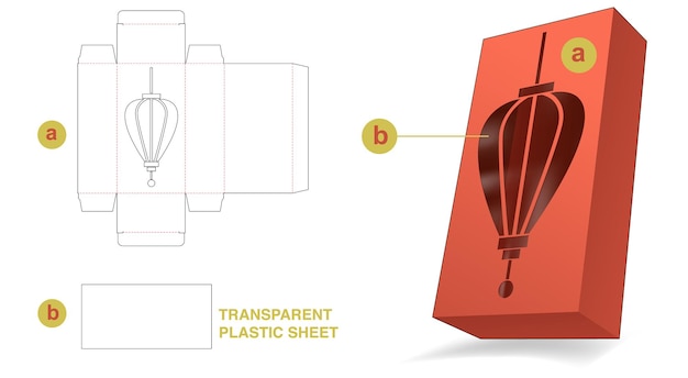 Pudełko Z Wycinanym Szablonem Chińskiego Okna Latarni