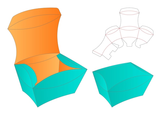 Pudełko Z Wycinanym Szablonem Projekt Makieta 3d