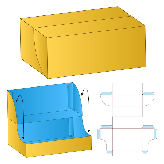 Pudełko z wycinanym szablonem projekt makieta 3d