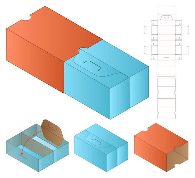 Pudełko Z Wycinanym Szablonem Projekt Makieta 3d