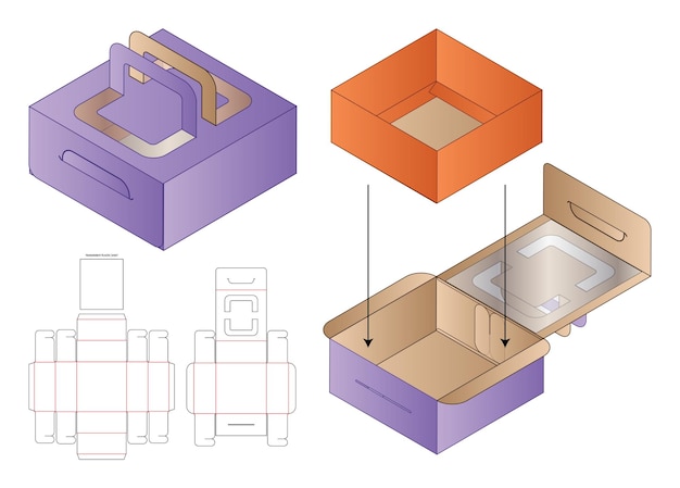 Pudełko Z Wycinanym Szablonem Projekt Makieta 3d