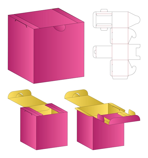 Pudełko Z Wycinanym Szablonem Projekt Makieta 3d