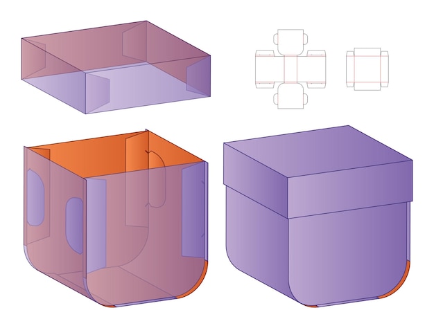 Pudełko Z Wycinanym Szablonem Projekt Makieta 3d