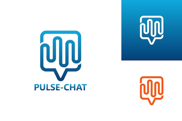 Pulse Chat Logo Szablon Wektor Projektu, Godło, Koncepcja Projektu, Kreatywny Symbol, Ikona