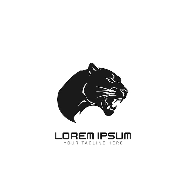 Puma Lew Górski Tygrys Gepard Czarna Pantera Logo Ikona Ilustracja Wektorowa