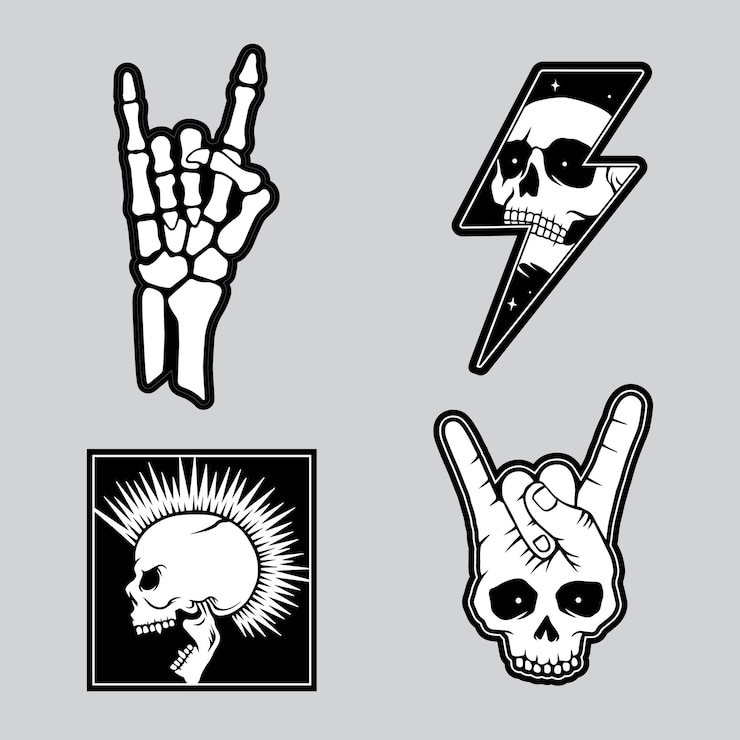 Wektor punk patches wektor premium wektor