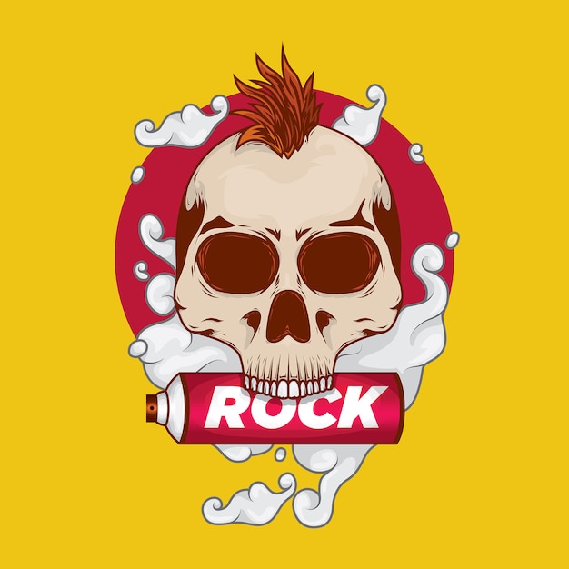 Punk Rock Skull With Spray