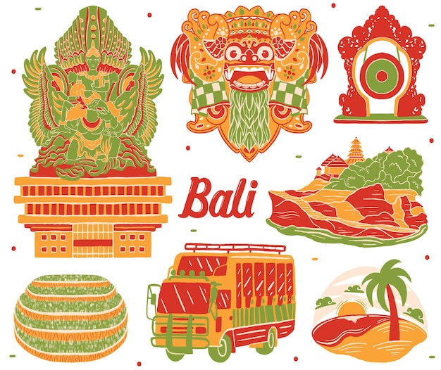 Punkt Orientacyjny Bali W Stylu Płaskiej Konstrukcji