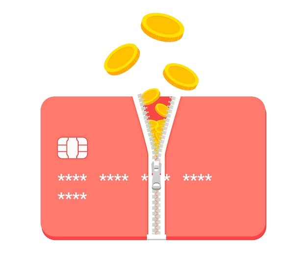Plik wektorowy punkty wylewające się między kartami kredytowymi zestaw ilustracji z suwakiem bankowym kupon punktowy wektor