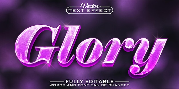 Plik wektorowy purple glory vector edytowalny efekt tekstowy szablonu