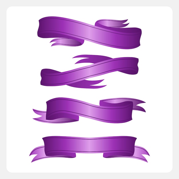 Purple Ribbon Vector Design (Purpura wstążka wektorowa)