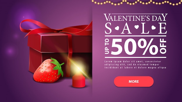 Purpurowe Poziomy Rabat Valentine's Day