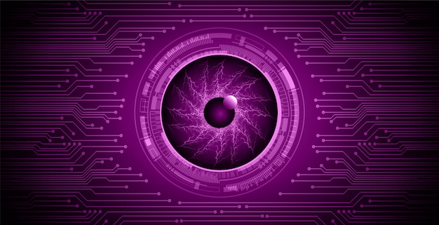 Purpurowego Oka Cyber Obwodu Przyszłościowy Technologii Pojęcia Tło