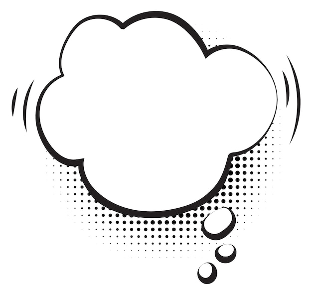 Plik wektorowy pusta chmura komiksu. szablon bańki myślowej izolowany na białym tle