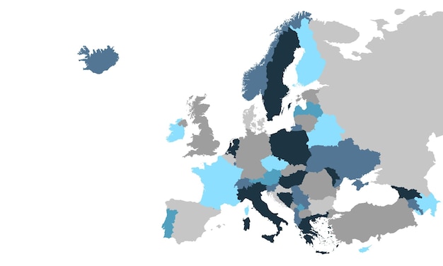 Pusta Mapa Europy Mapa Europy Z Odosobnionymi Krajami Mapa Europy Samodzielnie Na Białym Tle