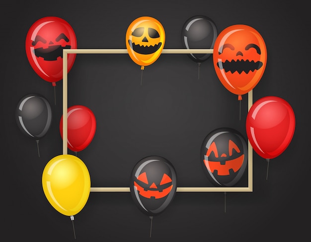 Pusta rama z Halloweenowymi balonami.