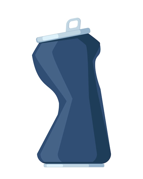 Pusta, zmiażdżona puszka aluminiowa, ikona Koncepcja recyklingu śmieci Ilustracja wektorowa