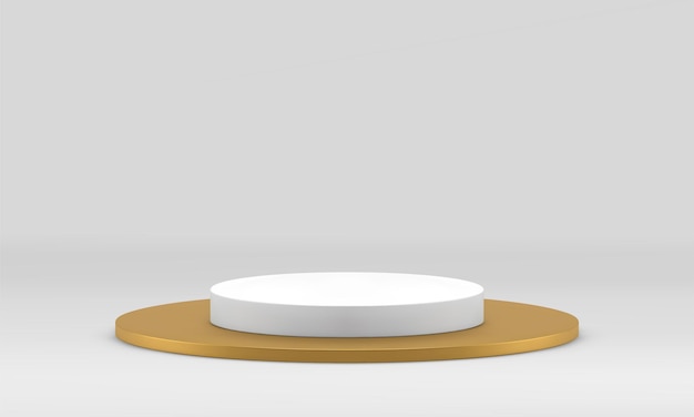 Puste 3d podium cylinder arena poziom złoty fundament wydarzenie świętowanie realistyczny wektor