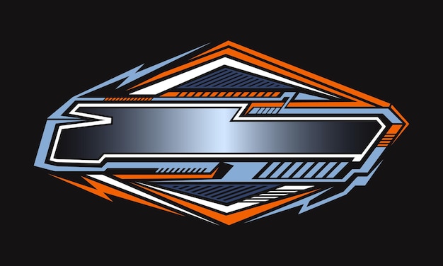 Puste Logo Wyścigów Technologicznych Digital Banner Futuristic Techno Border