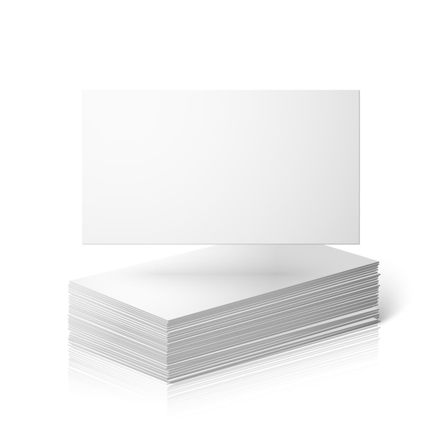 Plik wektorowy puste wizytówki szablon na białym tle na białym tle z odbiciem.