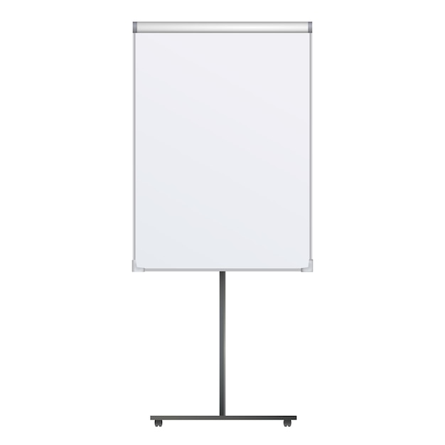 Pusty Flip chart puste na statywie na białym tle Tablica pakietu Office do szkolenia biznesowego w biurze