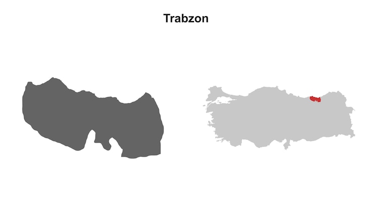 Wektor pusty zestaw mapy prowincji trabzon