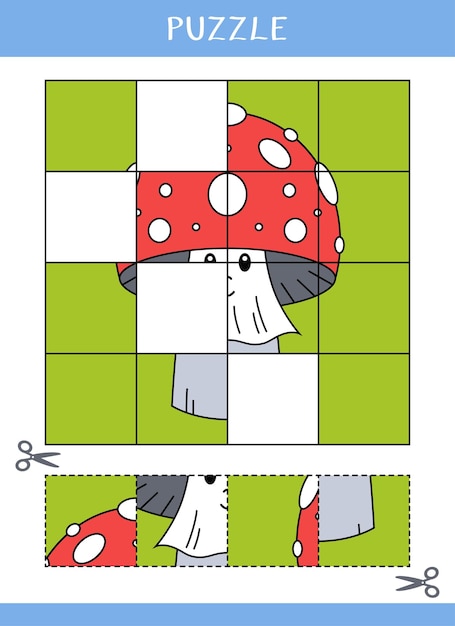 Puzzle dla dzieci Wytnij i przyklej arkusz Vector