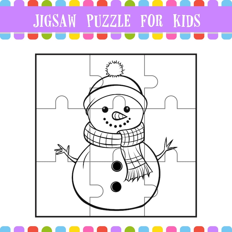 Wektor puzzle dla dzieci z motywem świątecznym