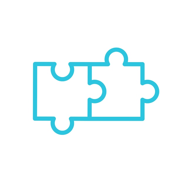 Puzzle Ikona na białym tle Symbol z niebieskiego zestawu ikon