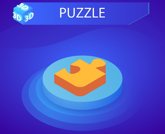 Plik wektorowy puzzle izometryczny projekt ikona wektor ilustracja sieci web 3d kolorowe pojęcie