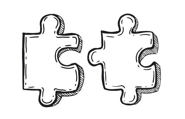 Puzzle ręcznie rysowane ilustracji wektorowych