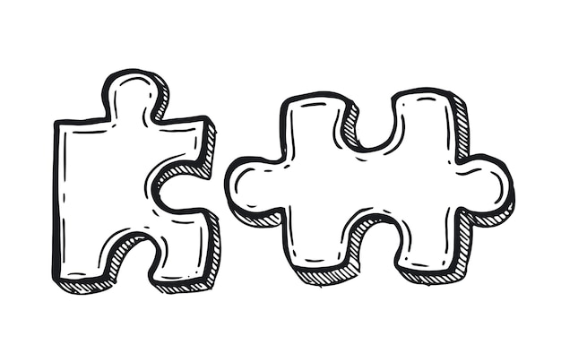 Puzzle ręcznie rysowane ilustracji wektorowych
